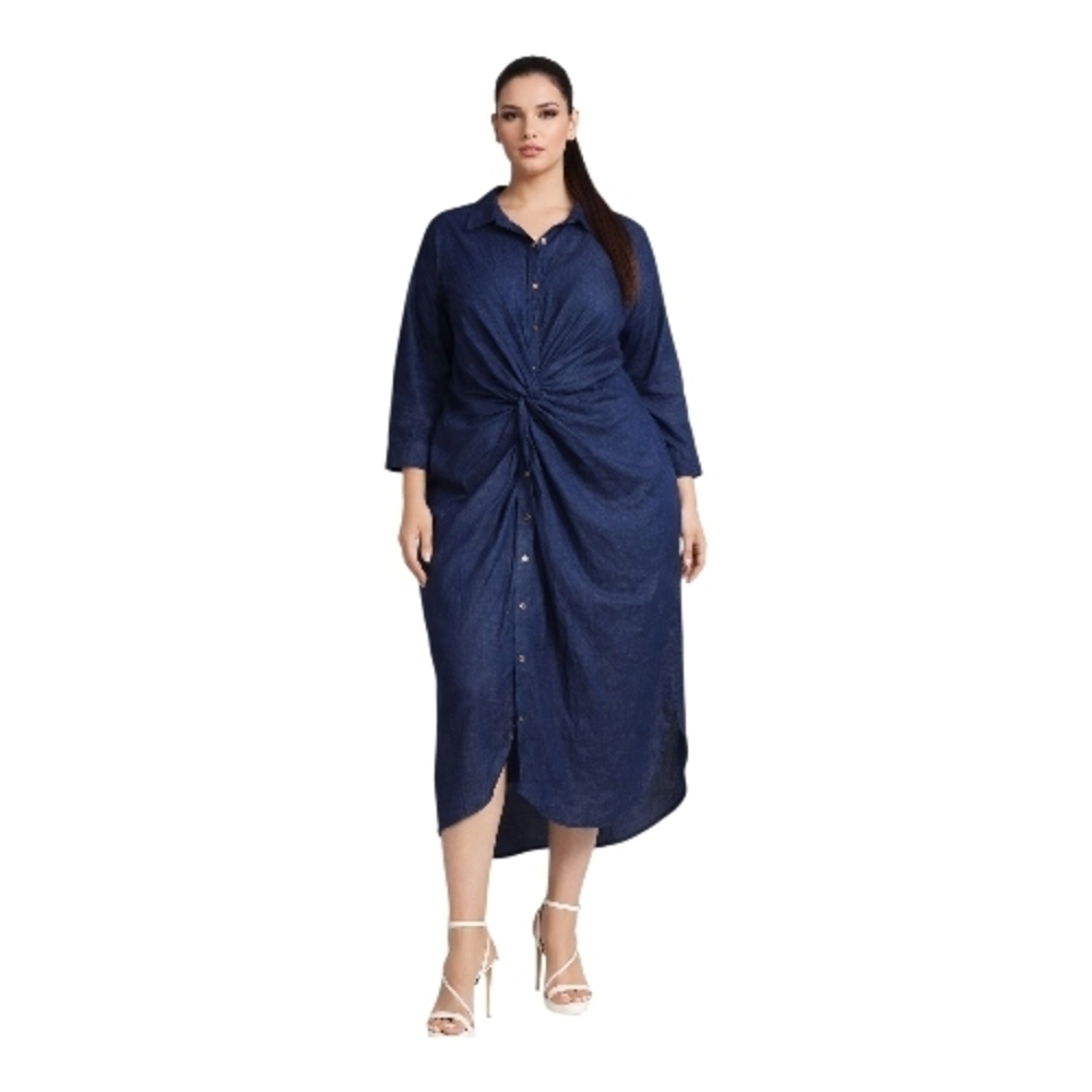 Elegant Navy Long Sleeve Dress